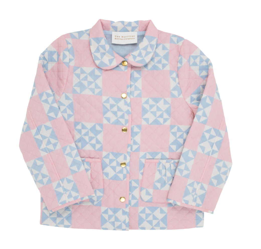 Kendall Quilted Coat Cambric Cobble Court Quilt/Beale Street Blue