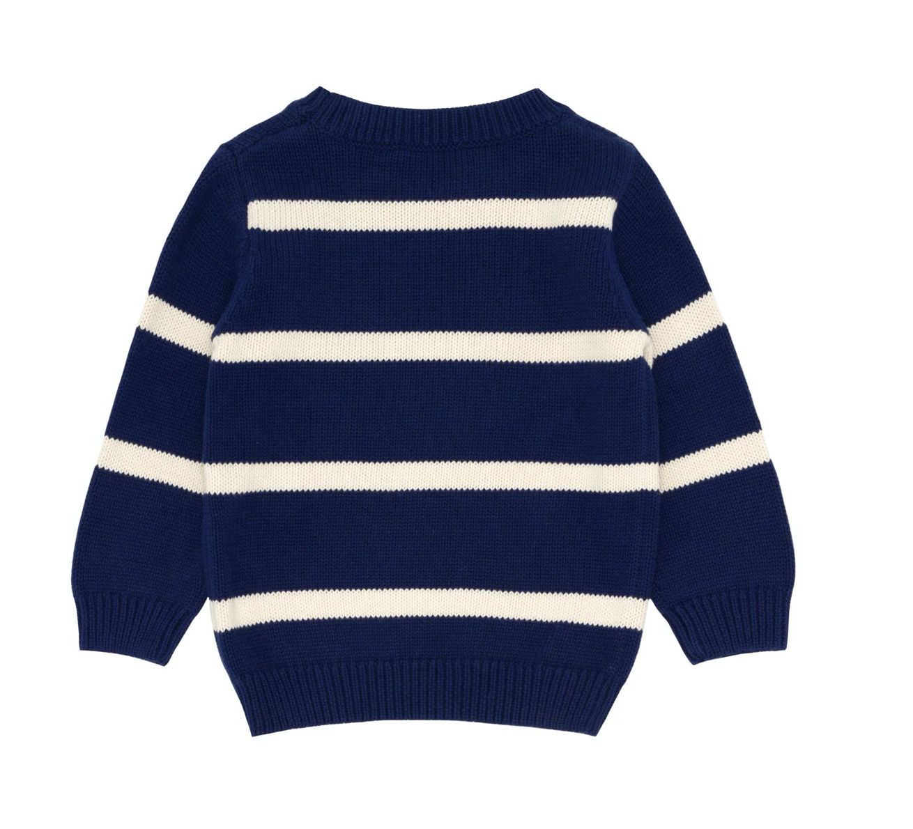 Unisex Navy/Cream Wide Stripe Knit Sweater