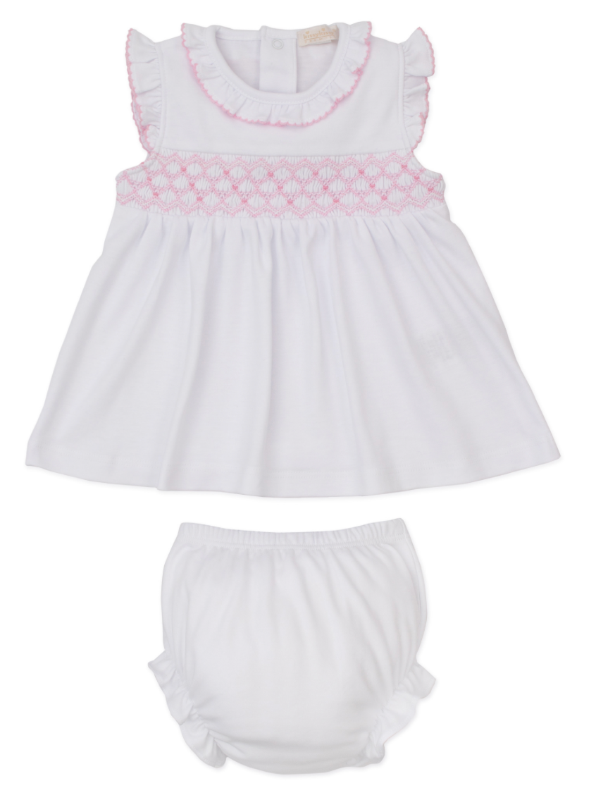 Dress Set w/ Hand Smk White/Pink