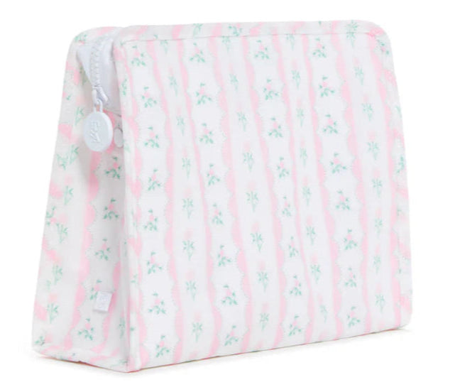 Roadie Small Zip Pouch Ribbon Floral Pink