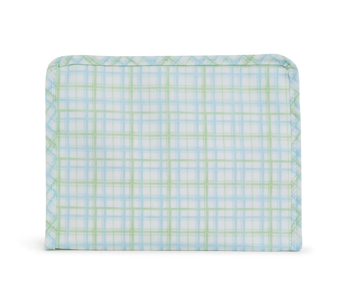 Roadie Large Zip Pouch Classic Plaid Green