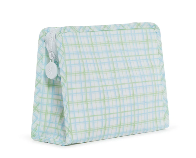 Roadie Large Zip Pouch Classic Plaid Green