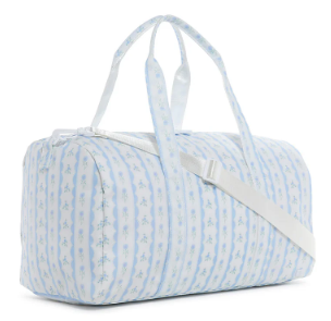 Weekender Ribbon Floral Blue Duffel Bag
