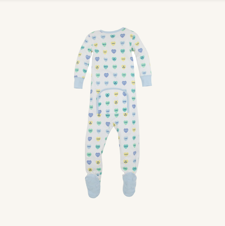 Knox's Night Night Footed We Heart You Buckhead Blue