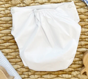 Dalton Diaper Cover Broadcloth Worth Ave White