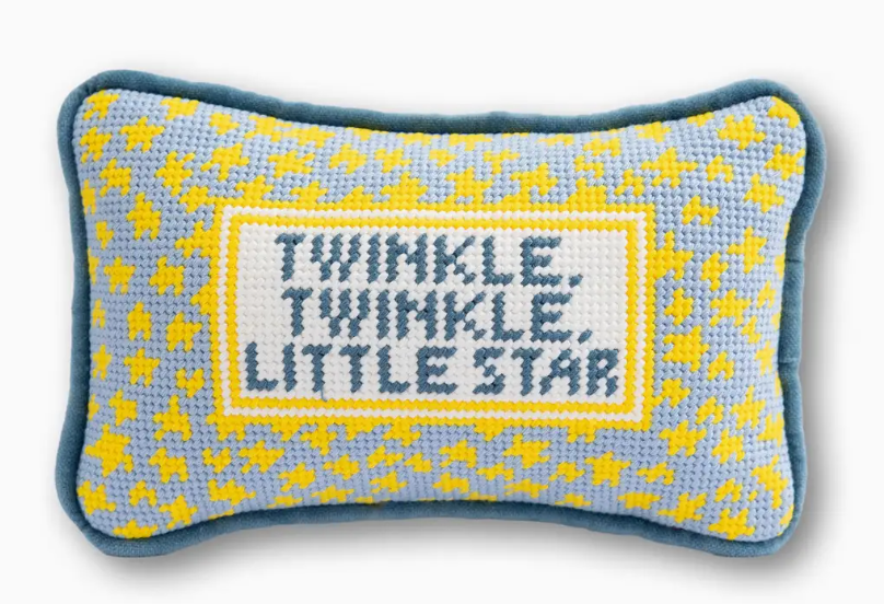 Twinkle Twinkle Mini Needlepoint Pillow