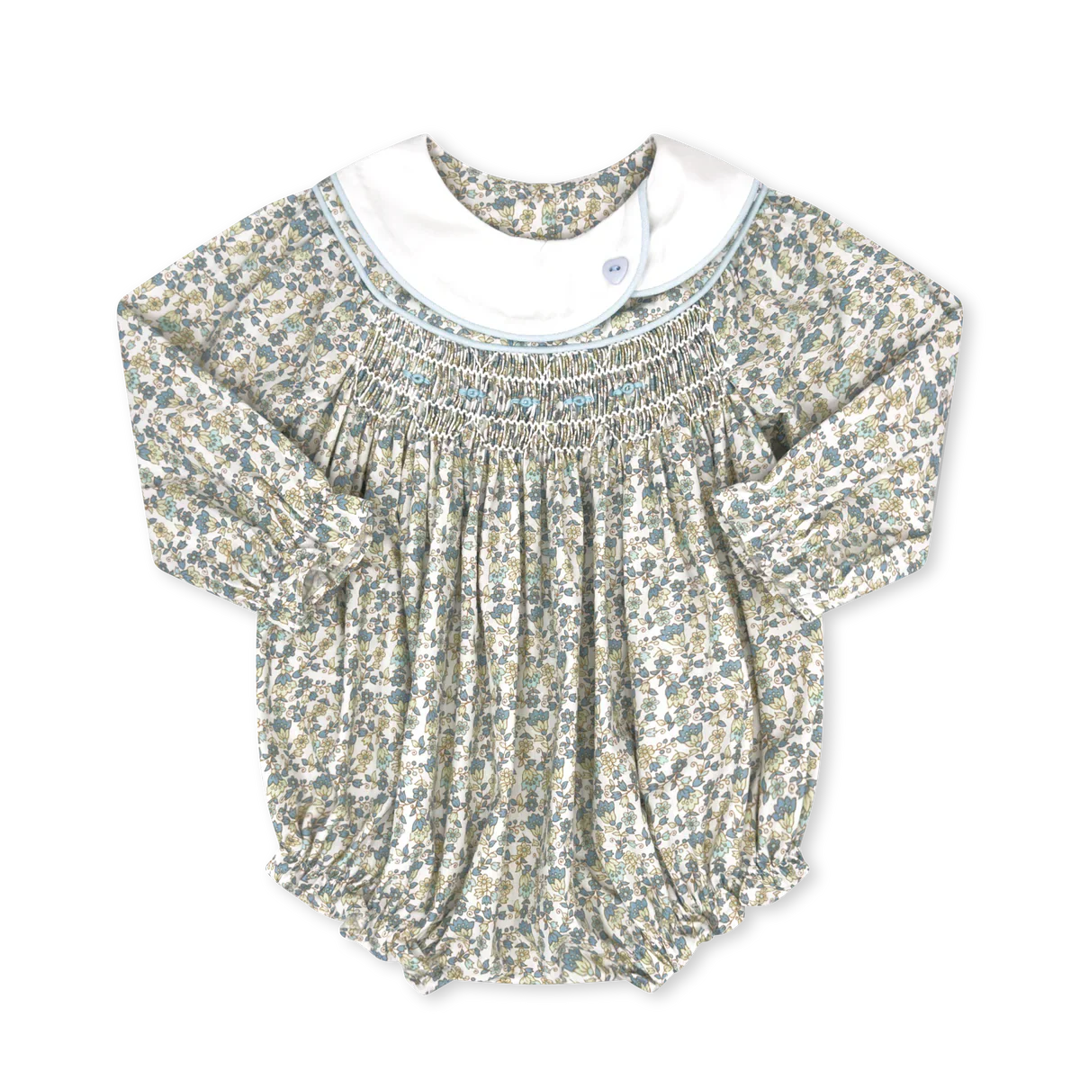 Courtney Bubble Long Sleeve Whispering Floral Blooms Baytown Blue