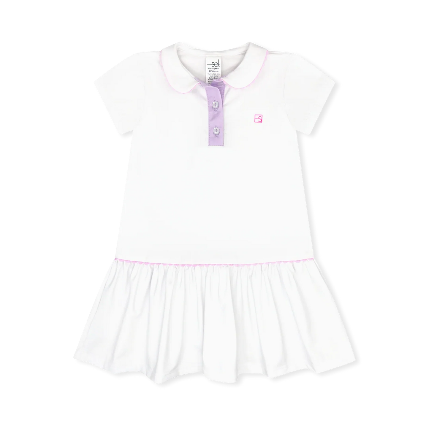 Darla Dropwaist Dress Pure Coconut Petal Purple