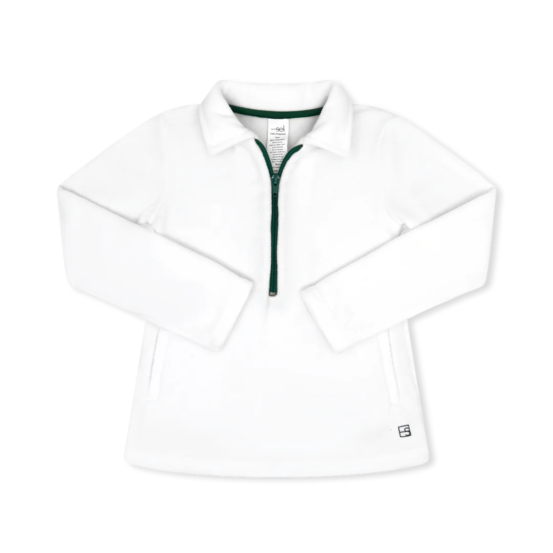 Henry Half Zip Fleece Pure Coconut/Augusta Green