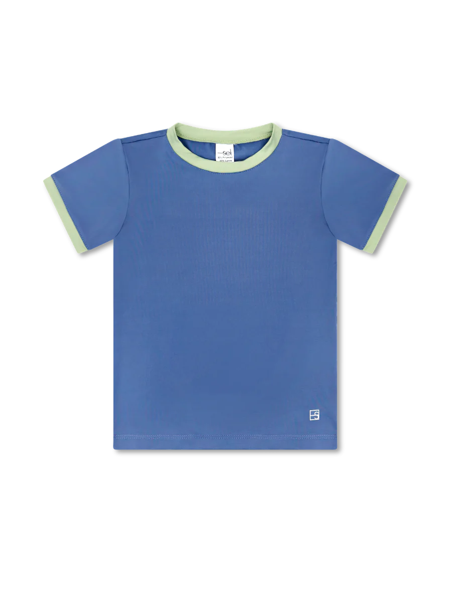 Bradley Basic Tee Baton Rouge Blue/Pistachio Green