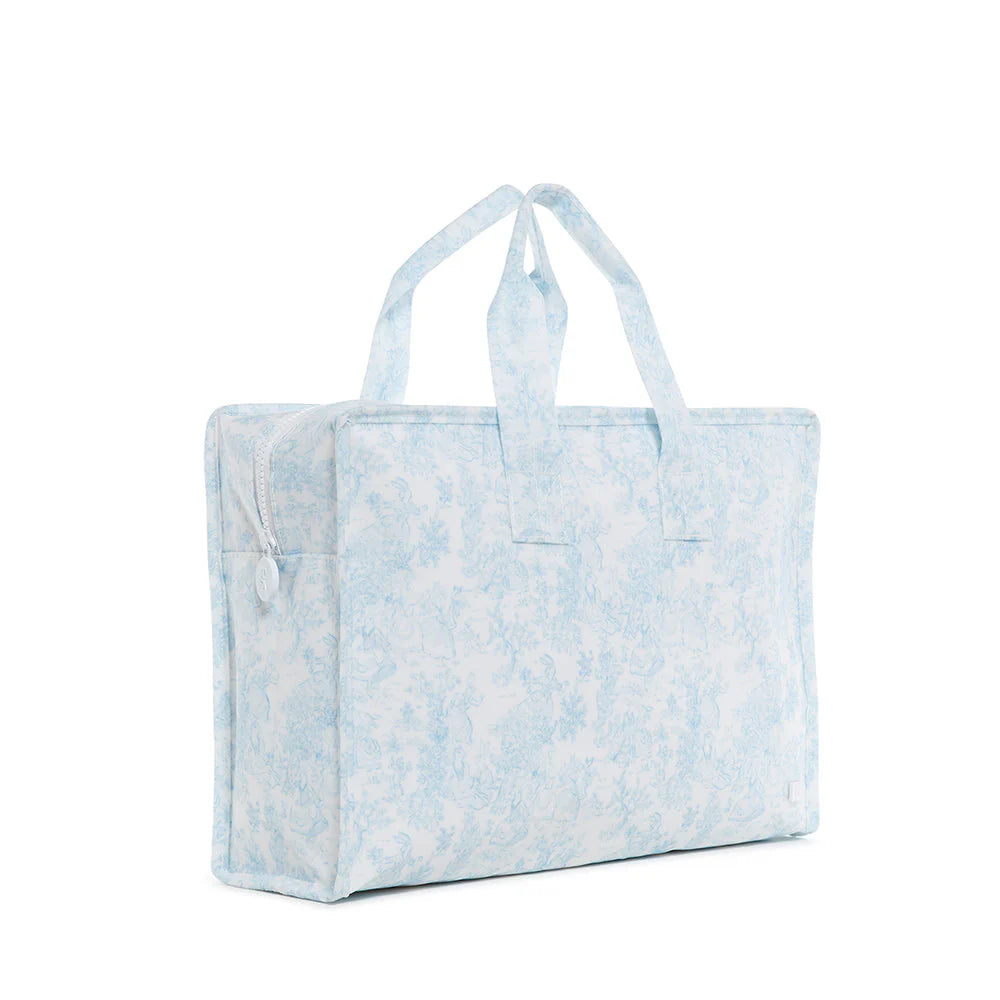 Overnight Tote Bunny Toile Blue