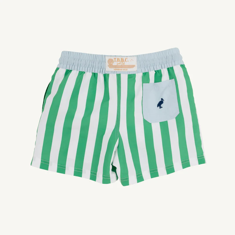 Turtle Bay Swim Trunks Kiawah Kelly Green Stripe/Buckhead Blue