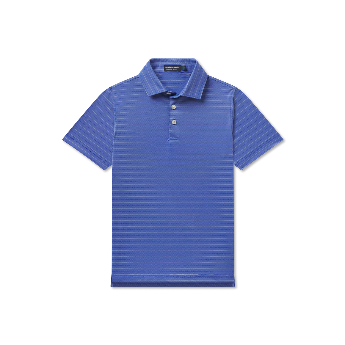 Youth Tyner Twill Performance Polo Blue & White