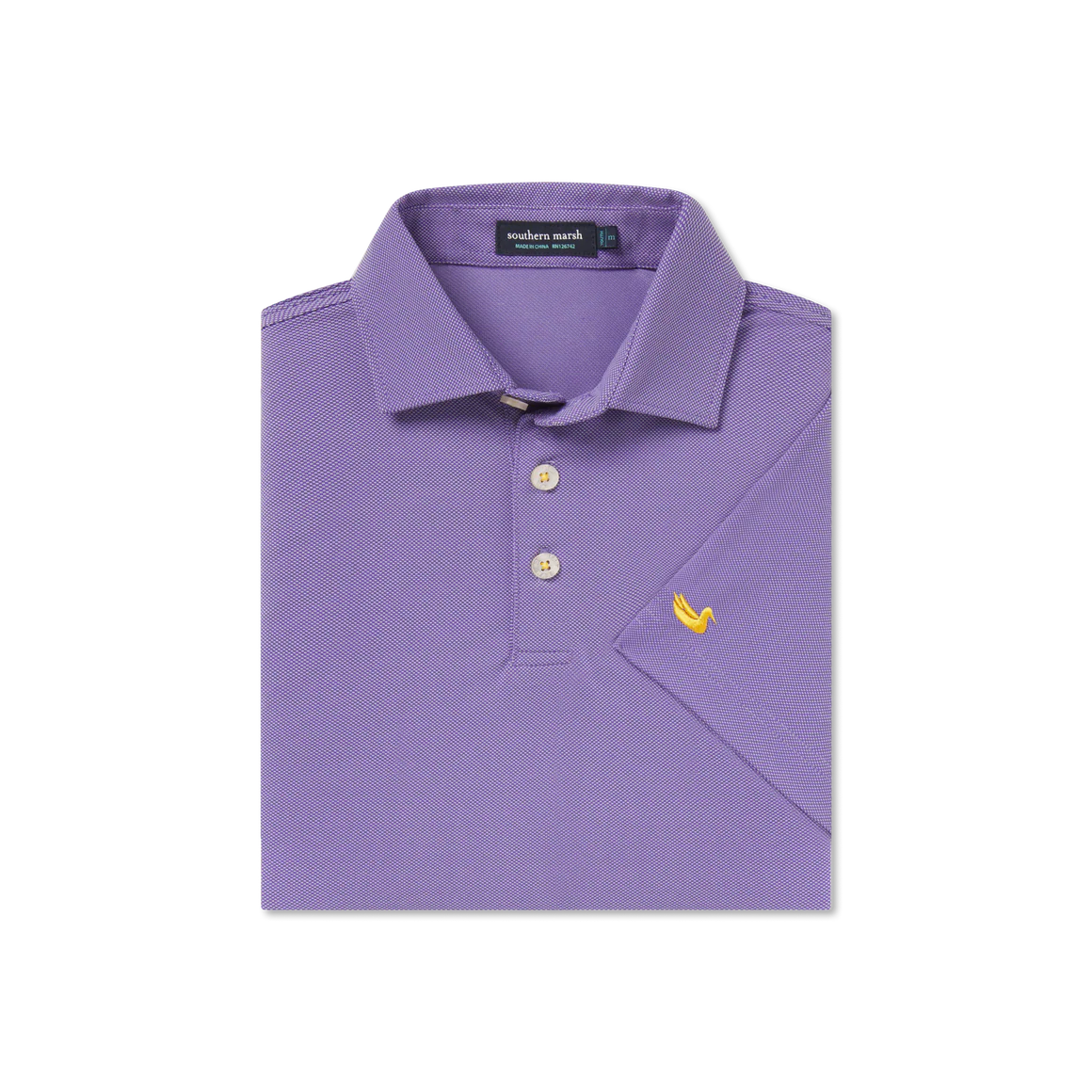 Youth Varsity Performance Polo Purple with Yellow Duck