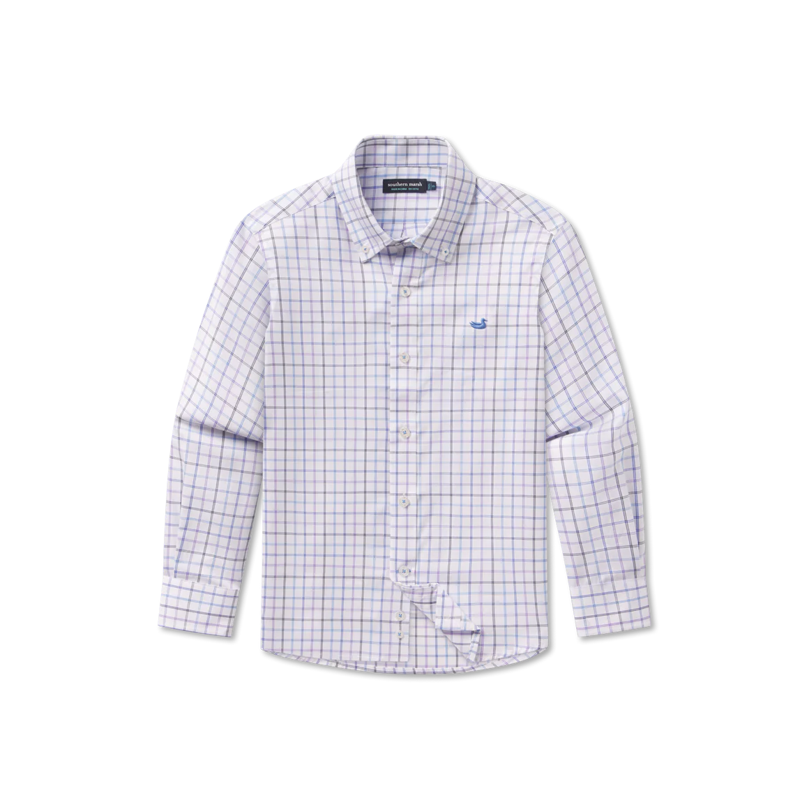 Youth Chateau Windowpane Dress Shirt Navy/French