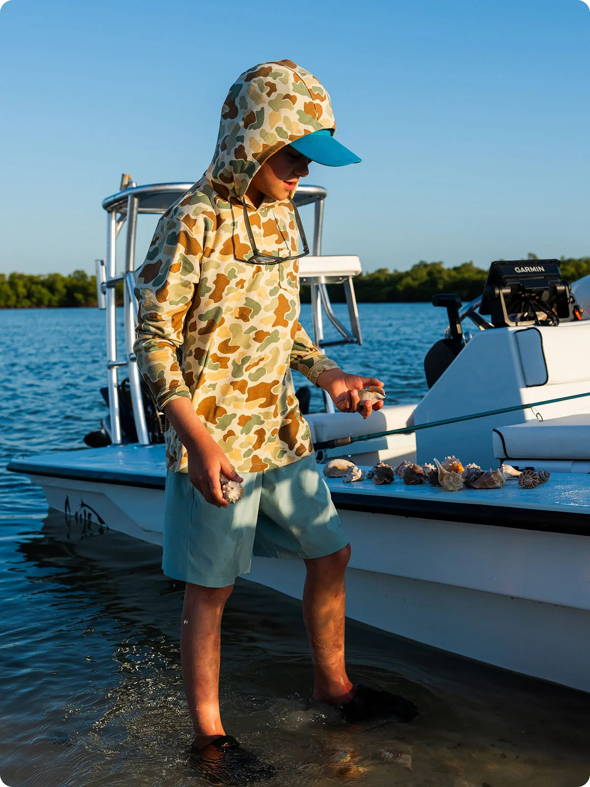 Youth Bamboo Shade Hoodie Vintage Camo