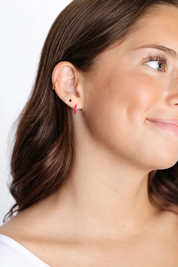 Mini Heart Stud Earrings Gold