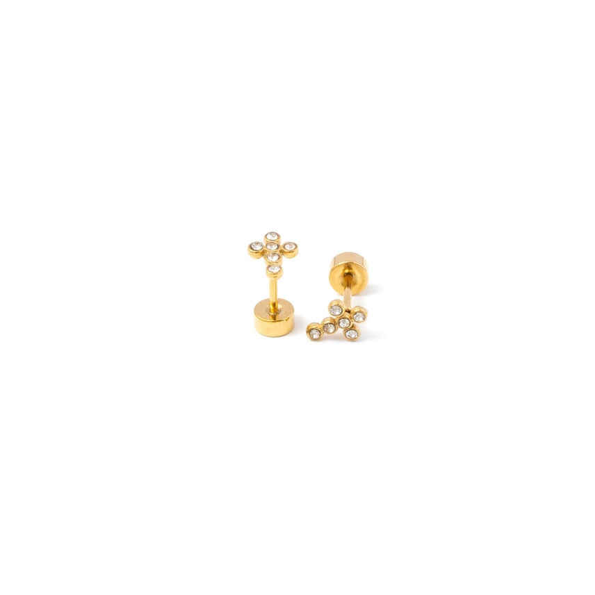 Diamond Cross Stud Earring