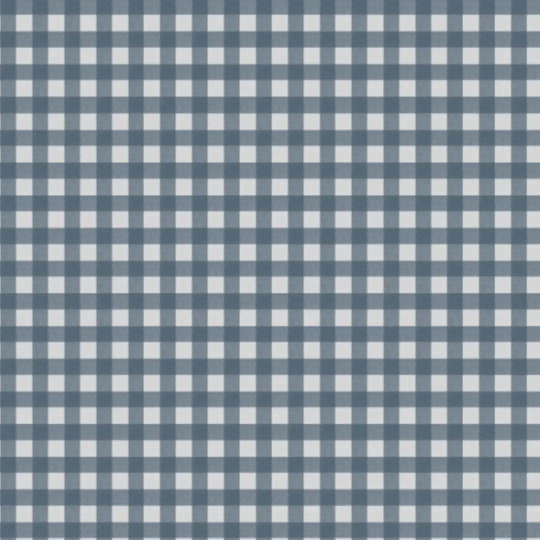 Footie Zippered One Piece in Micro Gingham Navy