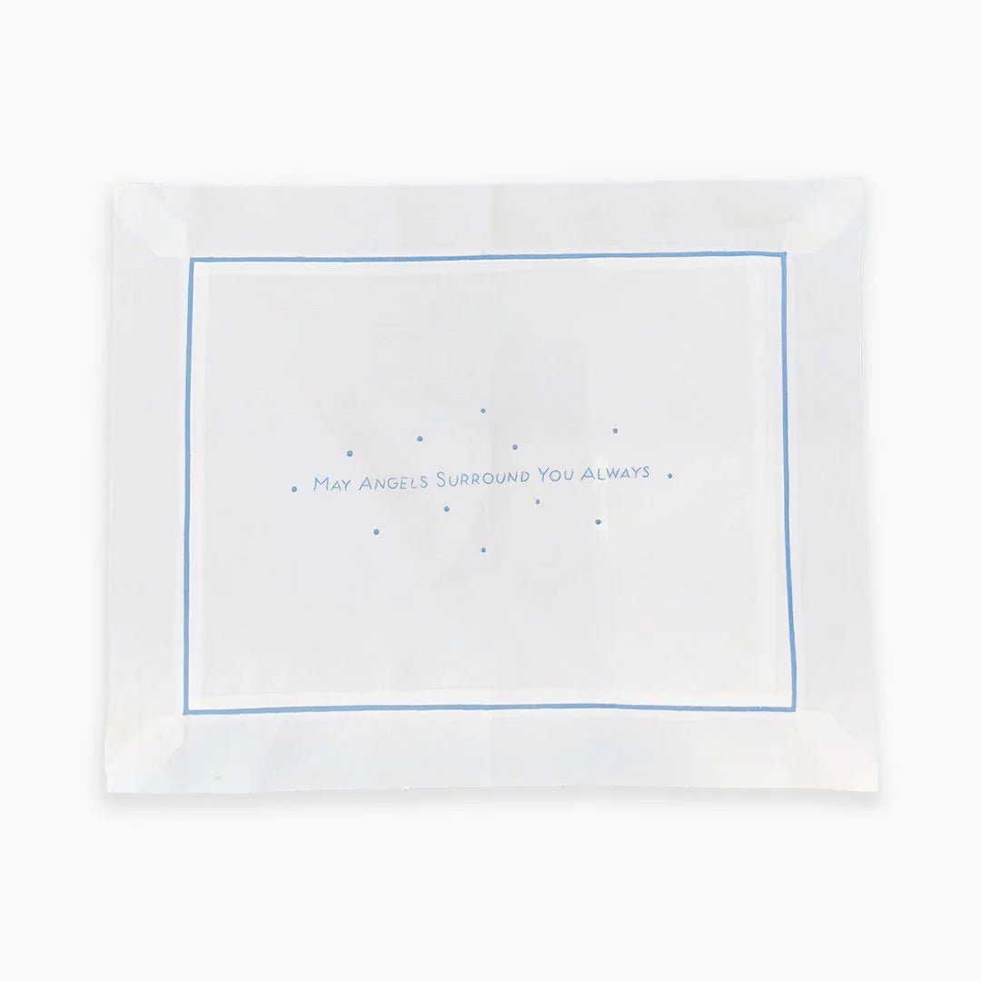 May Angels Surround You Always Pillow Cover Blue