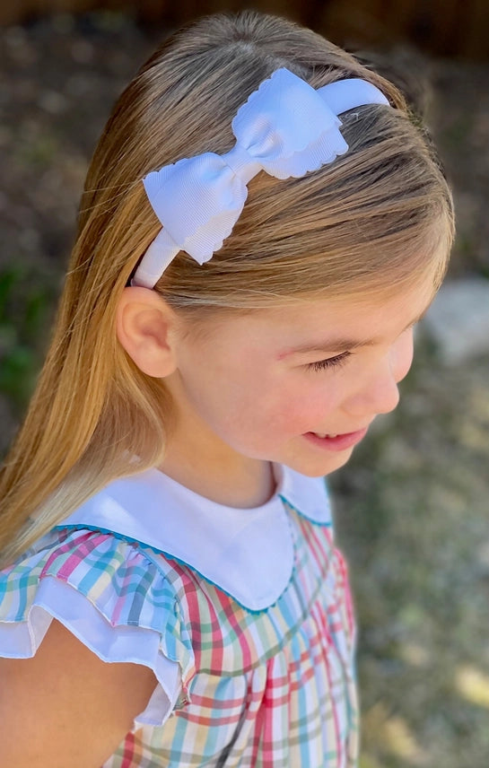 Scalloped Lottie Headband White