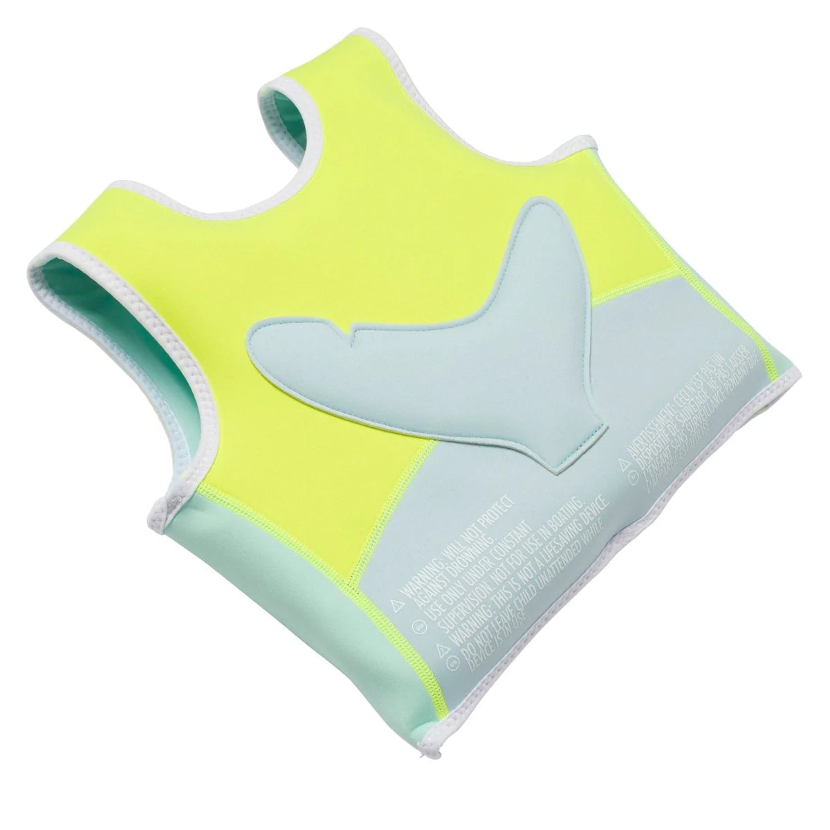 Swim Vest Salty the Shark Aqua Neon Yellow