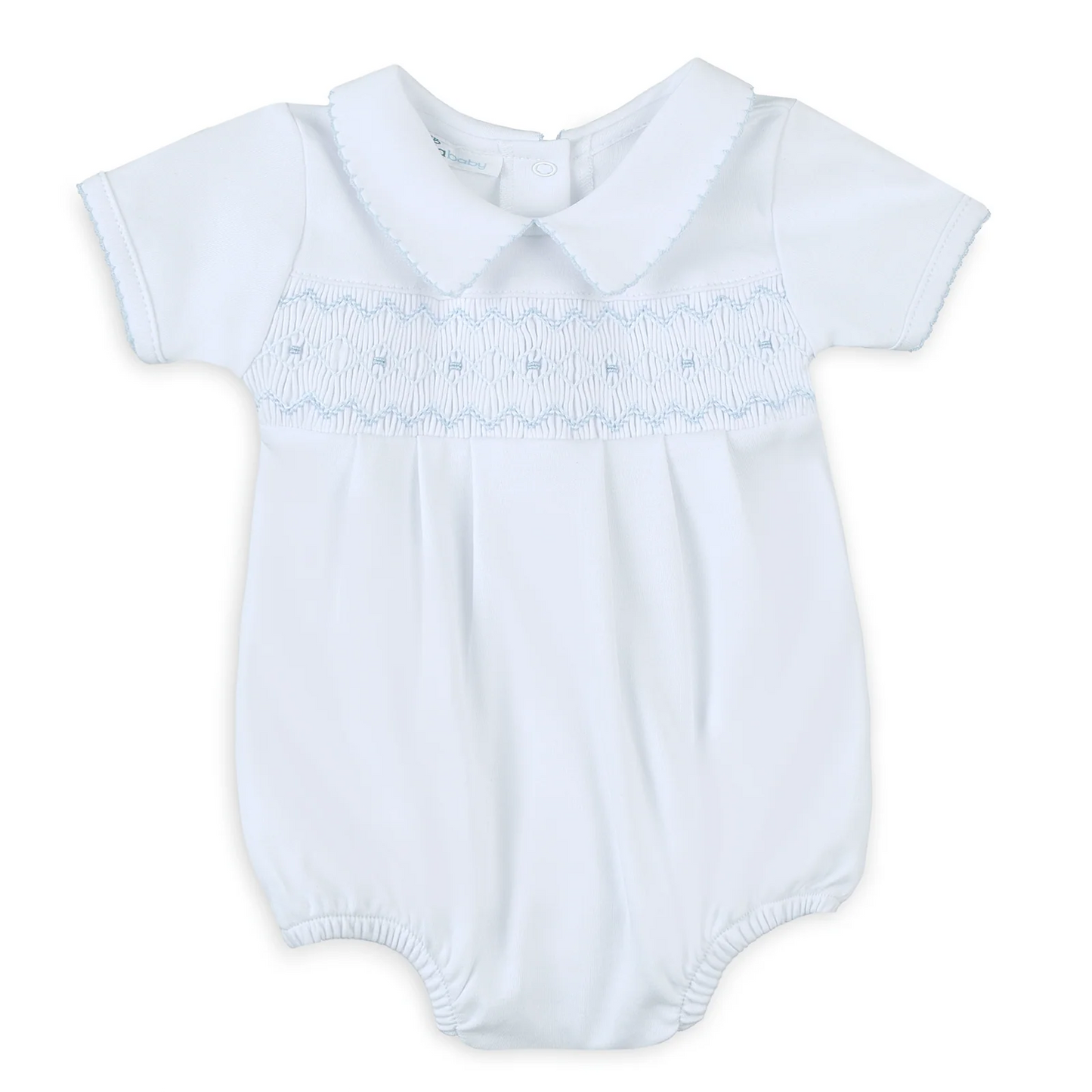 Lizzie and Landon's Smocked Collared S/S  Boy Bubble LB