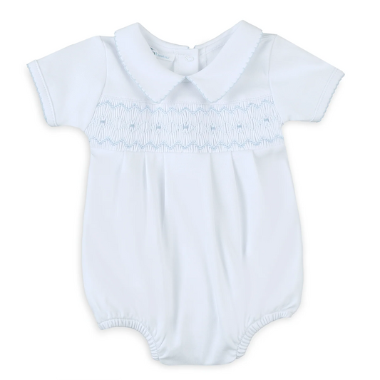 Lizzie and Landon's Smocked Collared S/S  Boy Bubble LB