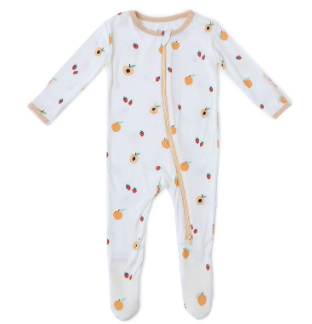 Peach Zippered Footie