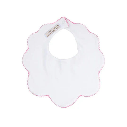 Bellyful Bib White & Palm Beach Pink