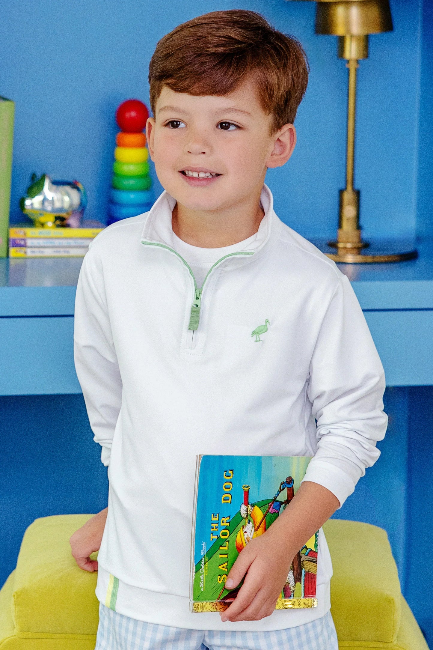 Prepletic Hayword Half Zip Worth Ave White/Grace Bay Green