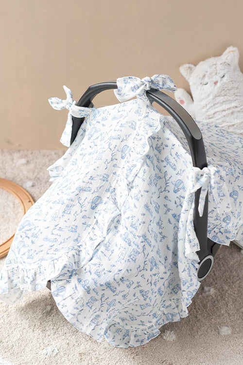 Stroller Cover Toile De Jouy/Blue