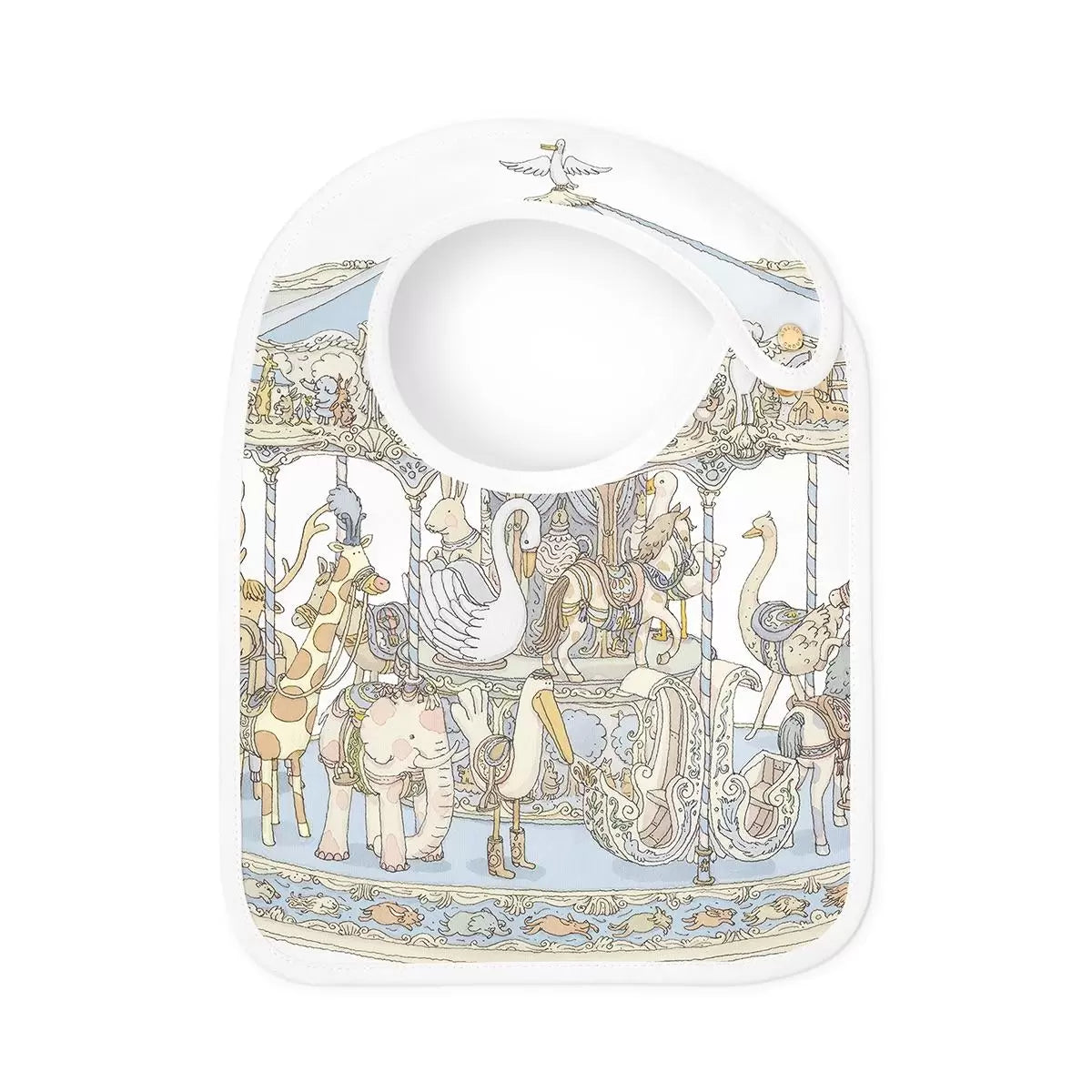 Satin Bib Carousel Blue