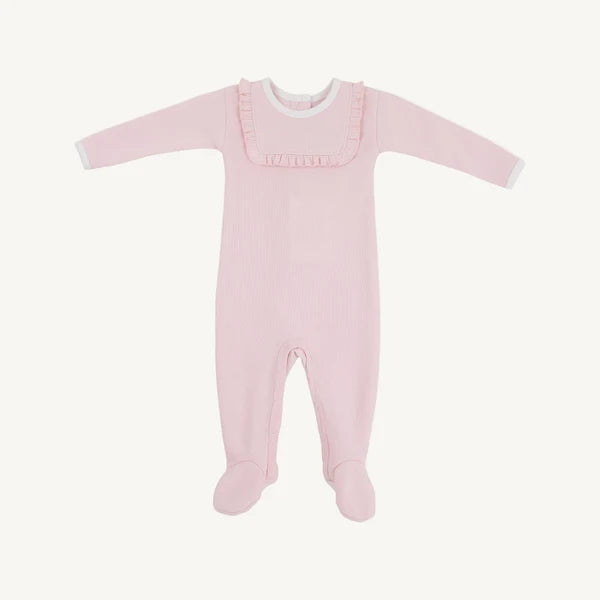 Rock Me Romper Ribbed Palm Beach Pink Worth Ave White