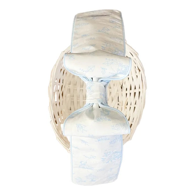 Blue Toile Basket Bow