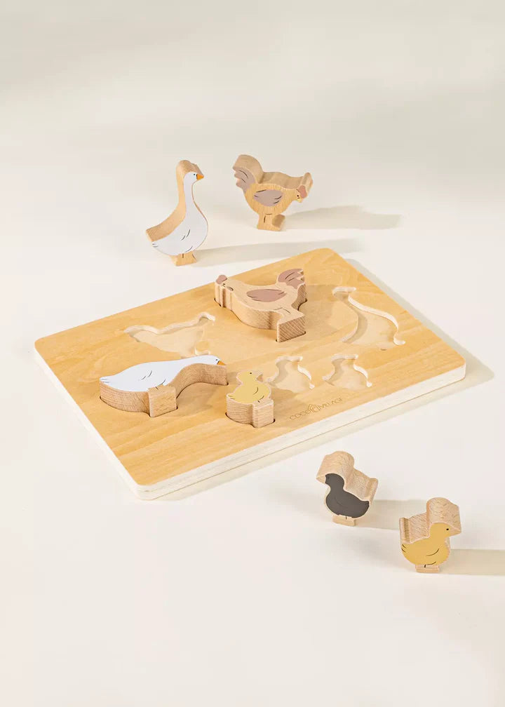 Barnyard Animals on Wooden Plate
