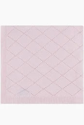 Pink Diamond Pointelle Knit Blanket