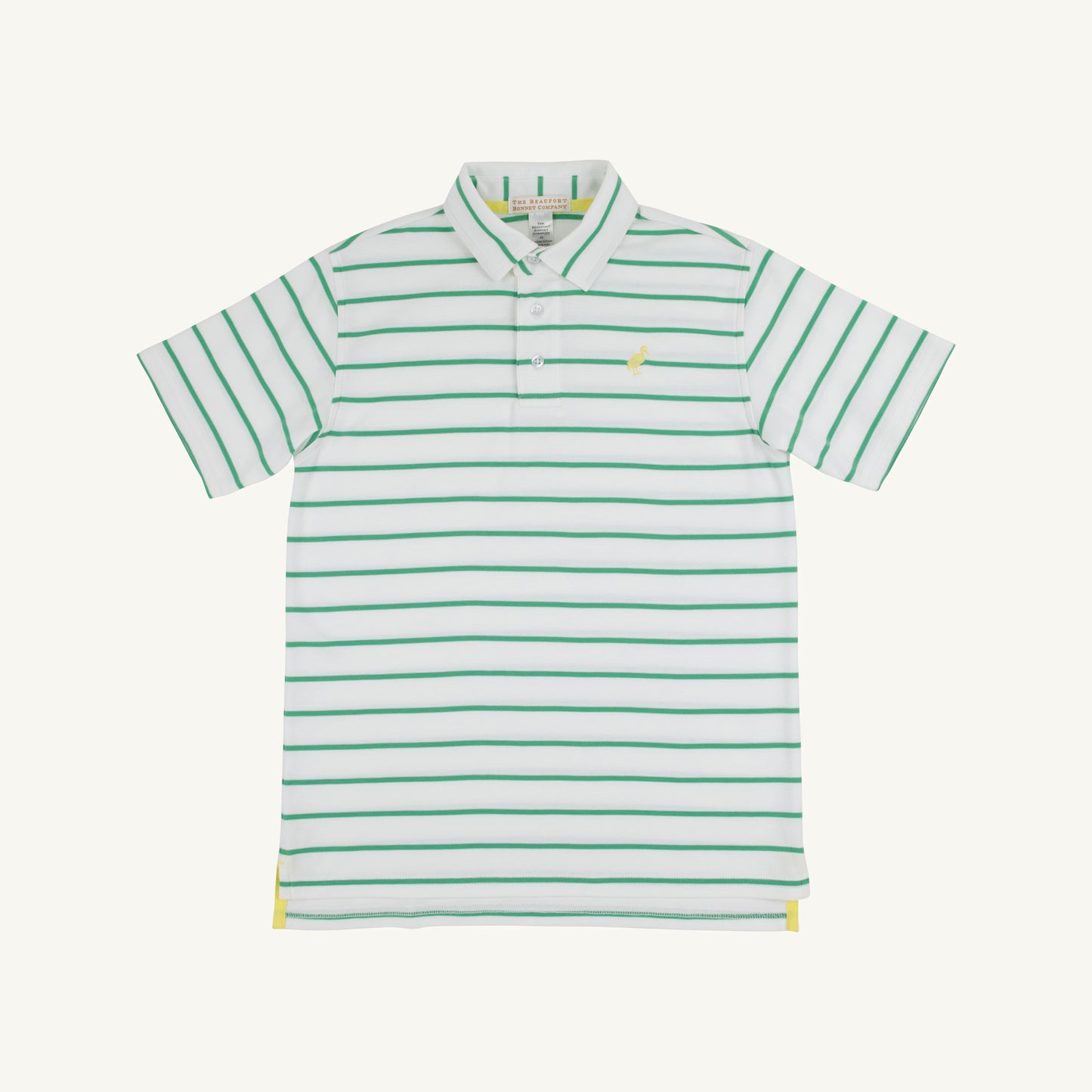 Prim and Proper Polo SS Pima Gibson Island Green Stripe/Lake Worth Yellow