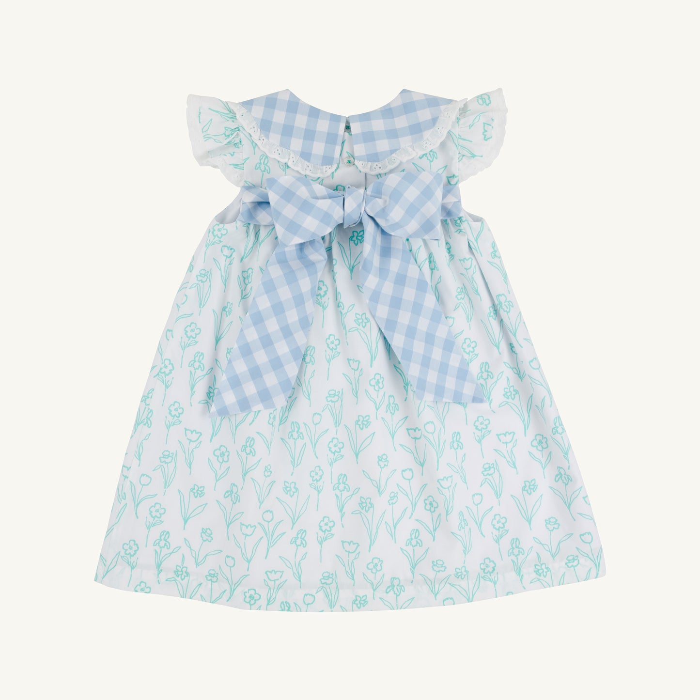 Franny Frock Broadcloth Franklin Flowers/Barrington Blue Check