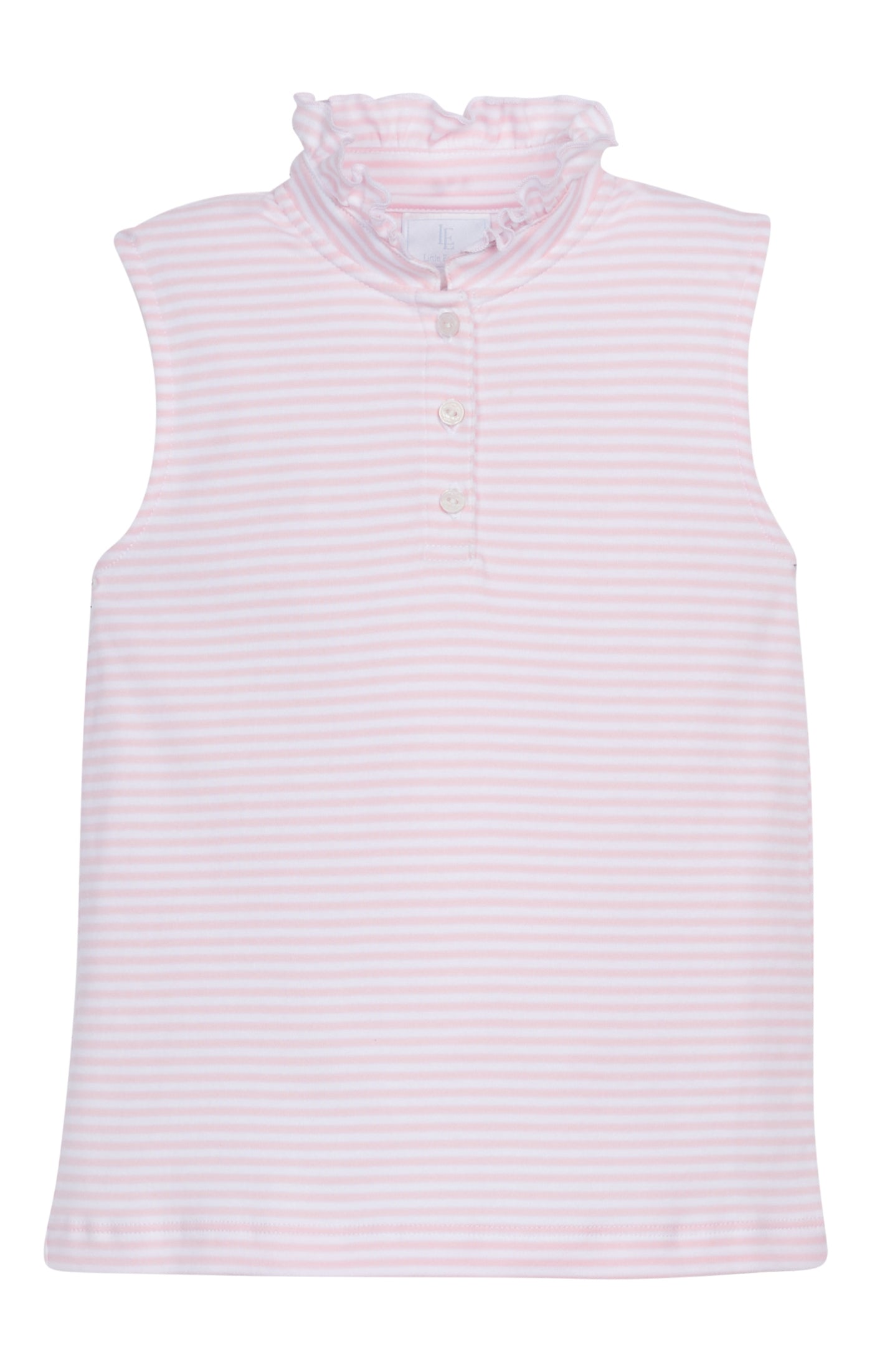 Sleeveless Hastings Polo Light Pink Stripe