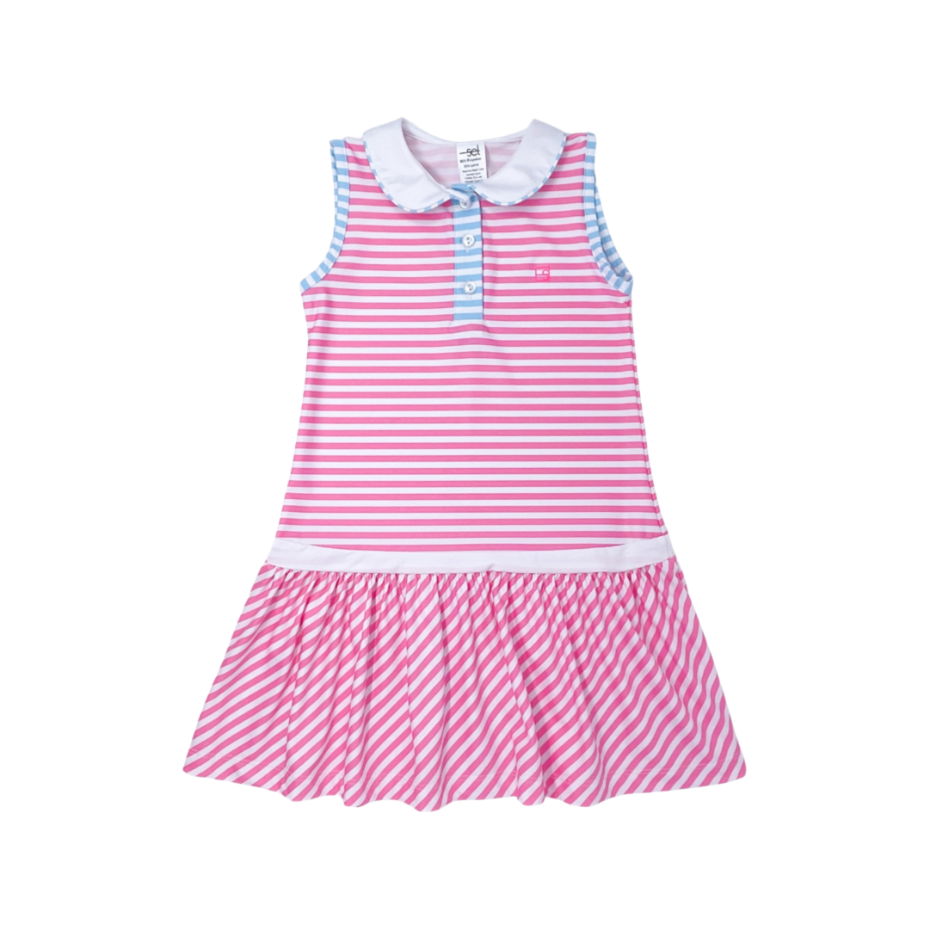 Darla Drop Waist Flamingo Pink Stripe/Totally Turquoise Stripe