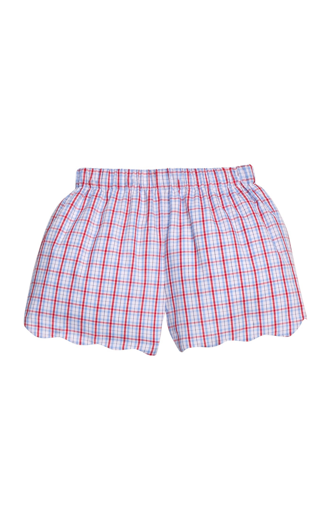 Scallop Short Patriotic Plaid