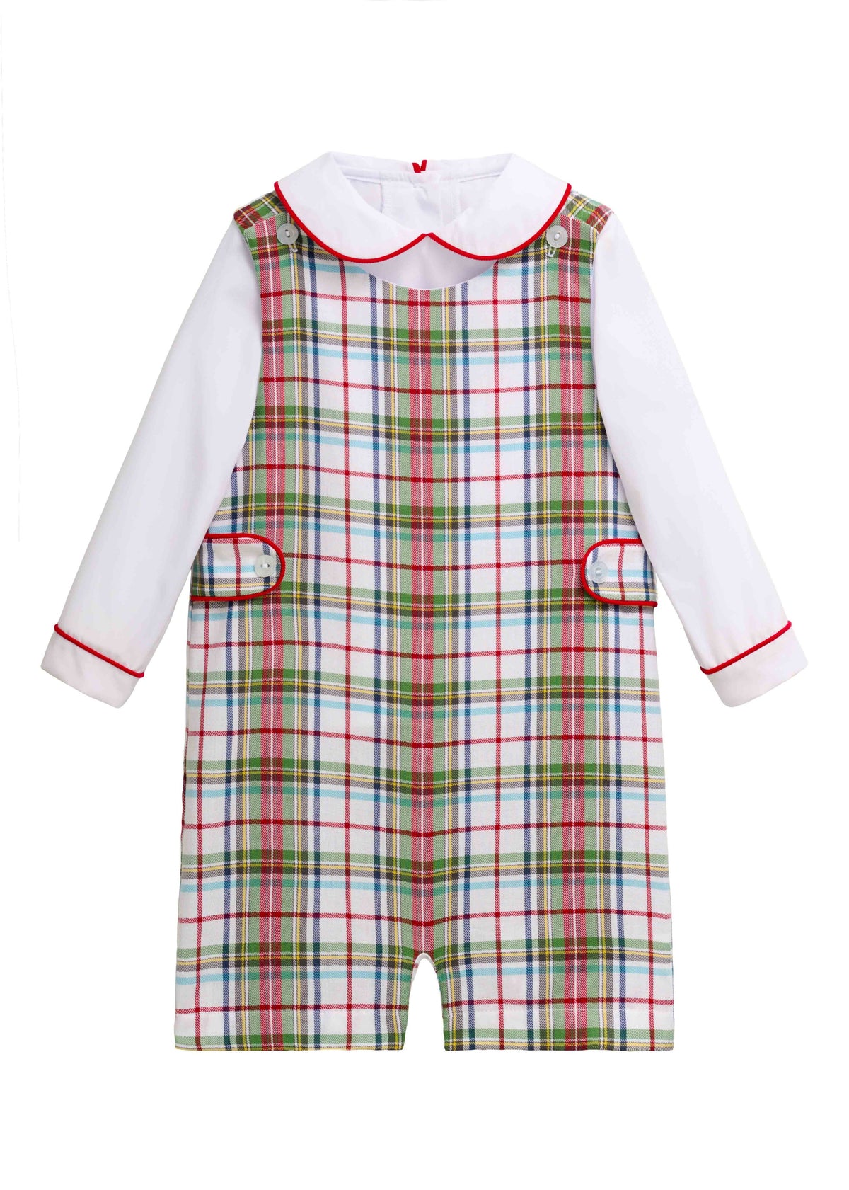 Button Tab John John Set Douglas Plaid