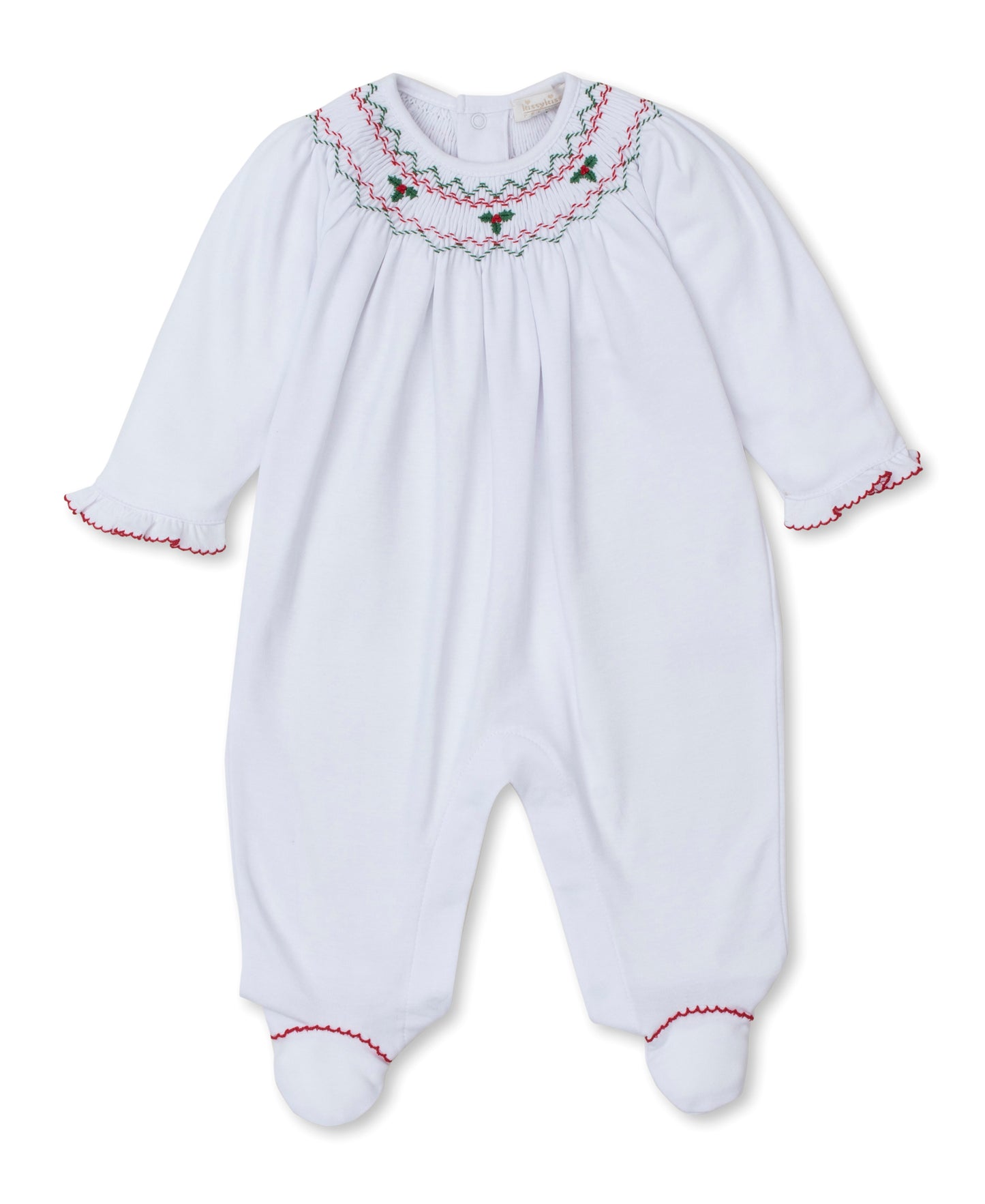 Holiday Med-Footie White/Red