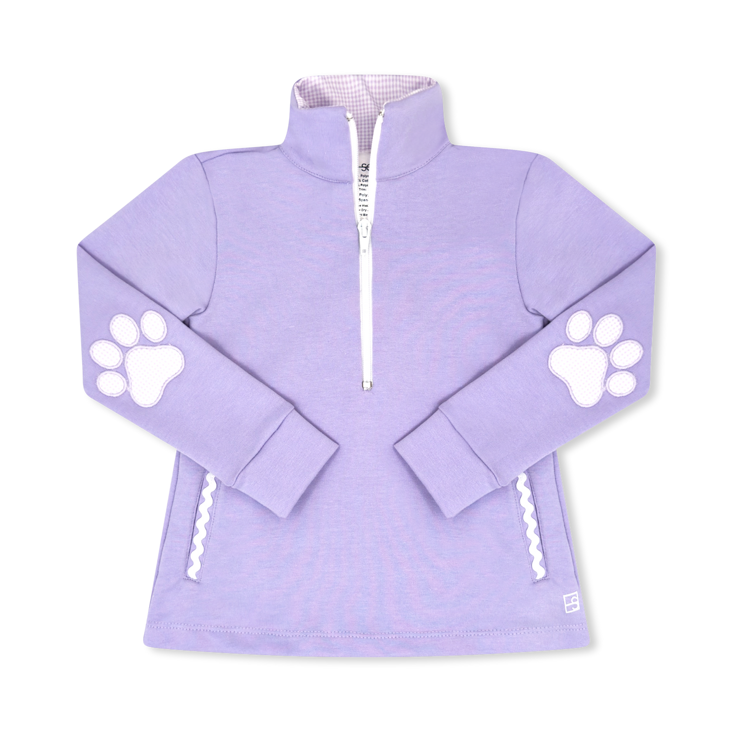 Heather Half Zip Petal Purple On Elbows Paw Set