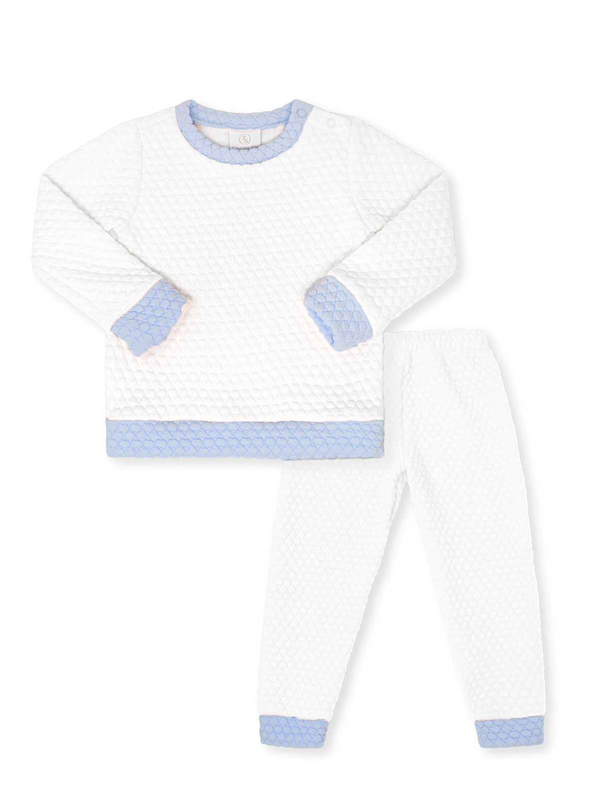 Quilted Sweatsuit Worthington White Quilted Windy Blue Quilted