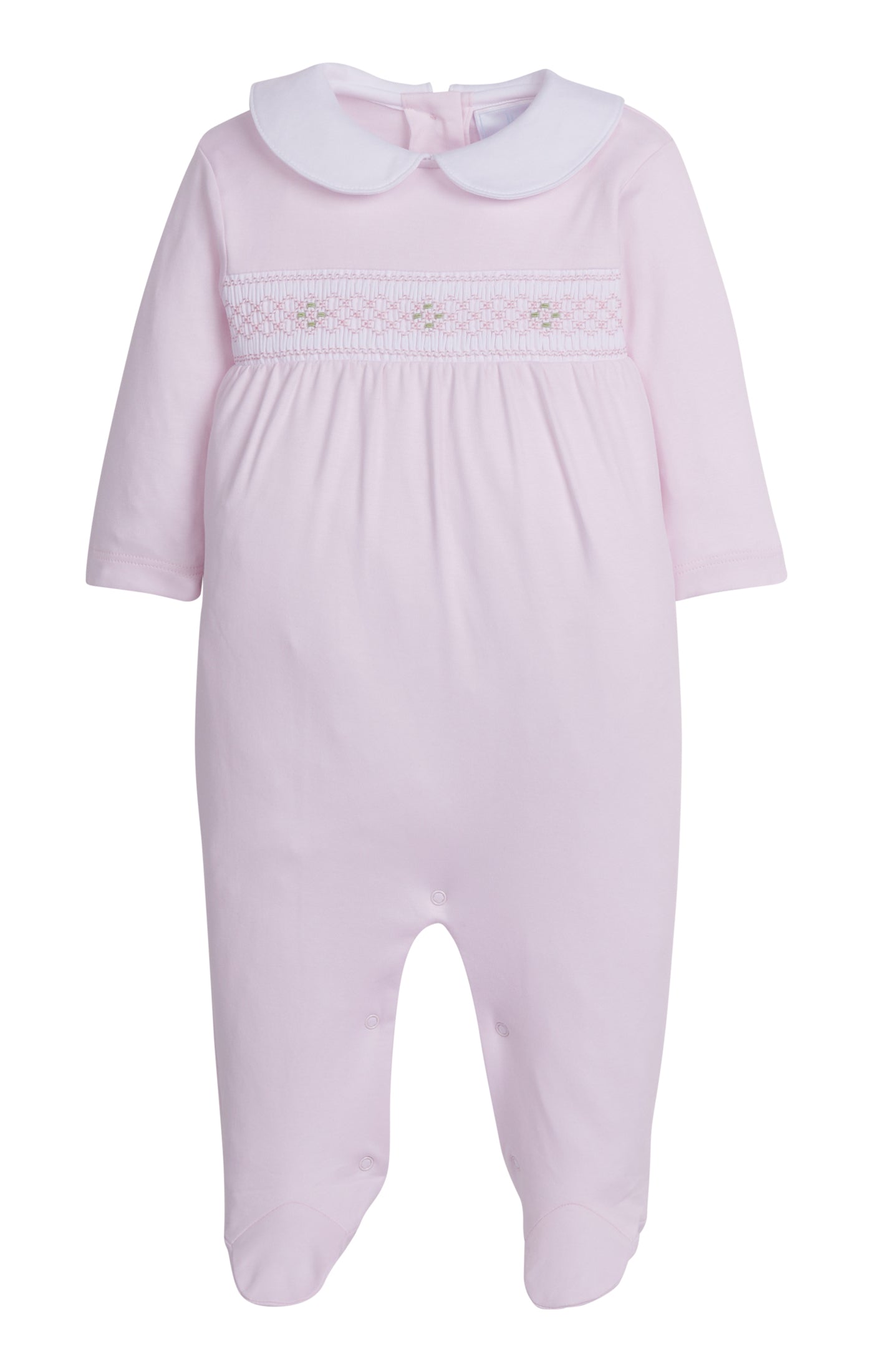 Smocked Footie Pink Geo