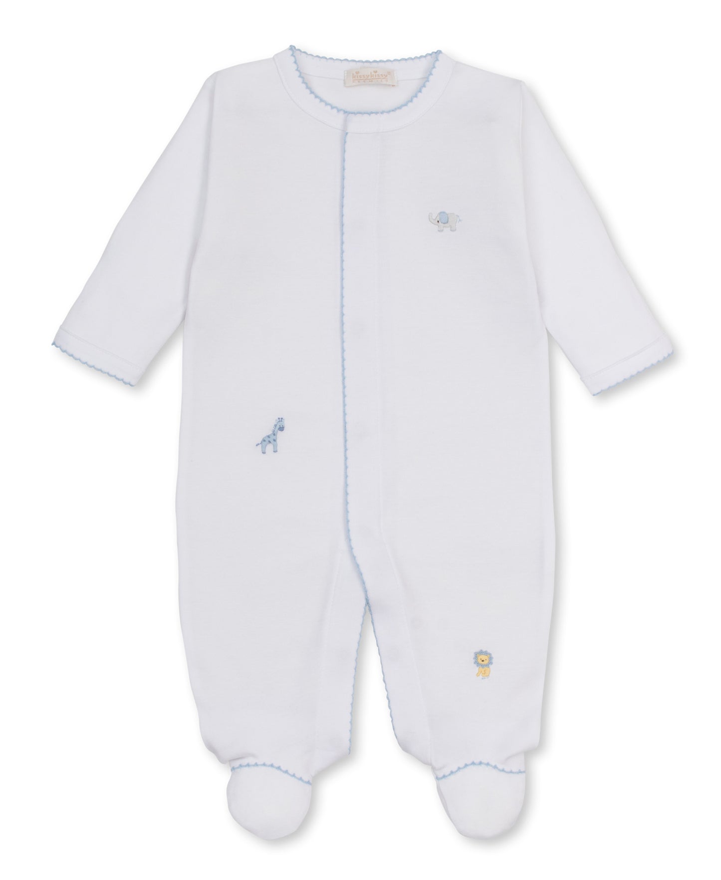 Jungle Hang Out Footie White & Light Blue