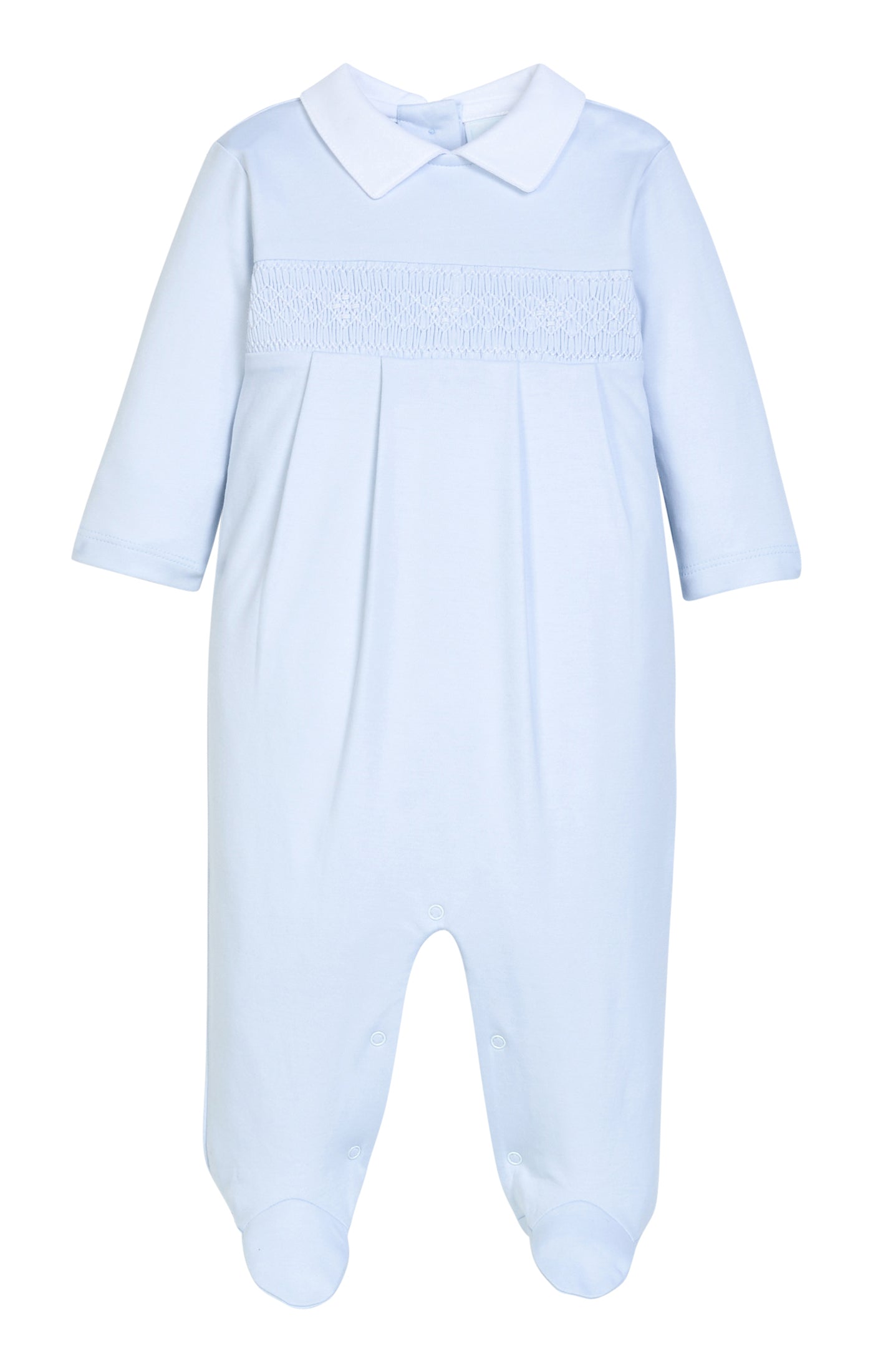 Welcome Home Smocked Footie Blue
