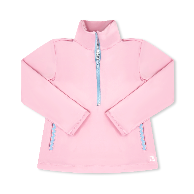 Heather Half Zip Cotton Candy Pink Cotton Candy Blue